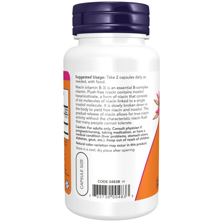 Now Foods Niacin 250 mg Flush Free 90 veg kapsúl
