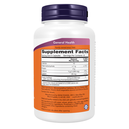 Now Foods Shark Cartilage 750 mg 100 kapsúl