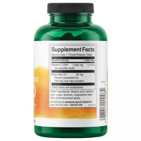 Swanson Vitamín C 1000 mg Růže šípková Time-Released 250 tabliet