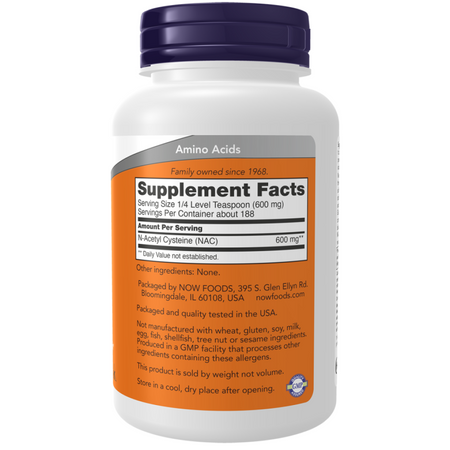 Now Foods N-Acetyl Cystein (NAC) Pudr 113 g