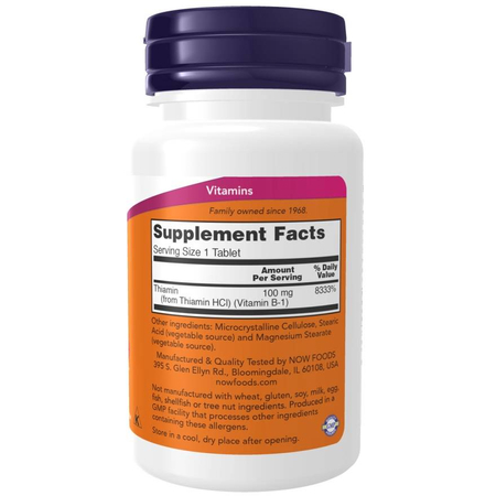 Now Foods Vitamín B1 (Thiamin) 100 mg 100 tabliet