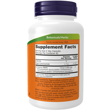 Now Foods Cinnamon 600 mg 240 kapsúl
