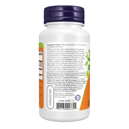 Now Foods Vrba (Willow Bark) Extract 400 mg 100 kapsúl