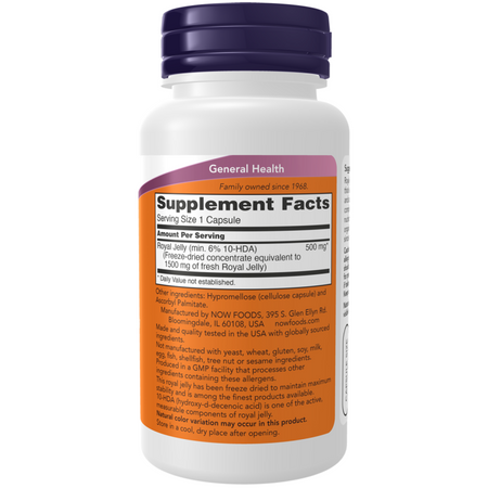 Now Foods Materská Kašička (Royal Jelly) 1500 mg 60 kapsúl