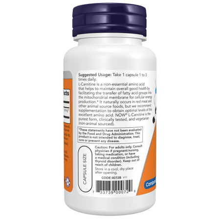 Now Foods L-Carnitine 500 mg 180 veg kapsúl