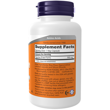 Now Foods Taurine 500 mg 100 kapsúl