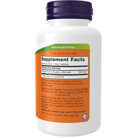 Now Foods Ginger Root 550 mg 100 veg kapsúl