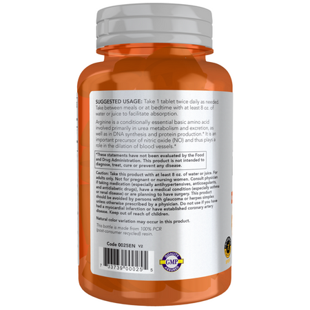 Now Foods L-Arginine 1000 mg Double Strength 180 tabliet