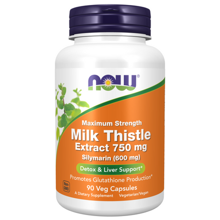 Now Foods Milk Thistle Extract 750 mg Silymarin (600 mg), Maximum Strength 90 veg kapsúl