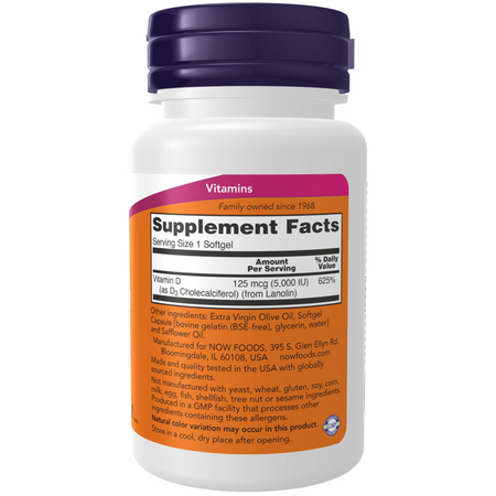 Now Foods Vitamin D-3 5000 IU 240 kapsúl