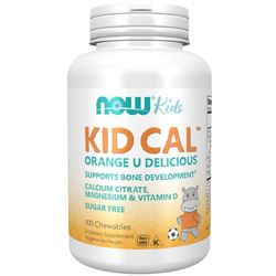Now Foods Kid Cal Orange 100 žuvacie tabliety