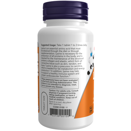 Now Foods L-Lysine 500 mg 100 tabliet