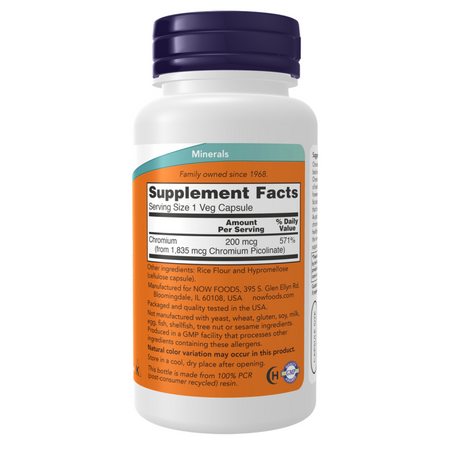Now Foods Chromium Picolinate 200 mcg 100 kapsúl