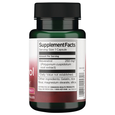 Swanson Resveratrol 250 mg Higher Potency 30 kapsúl