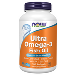 Now Foods Ultra Omega-3 Fish Oil (Bovine Gelatin) 180 kapsúl