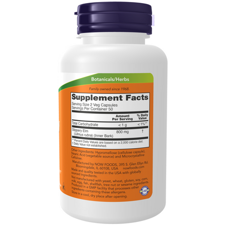 Now Foods Slippery Elm 400 mg 100 kapsúl