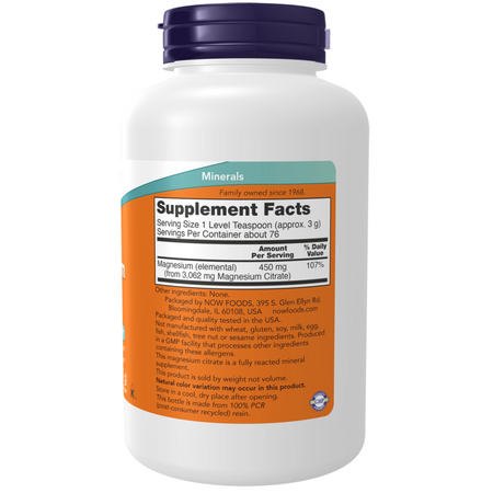 Now Foods Magnesium Citrate Pure 227 g
