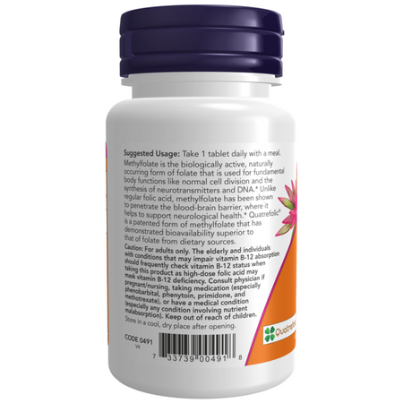 Now Foods Methyl Folate 1000 mcg 90 tabliet