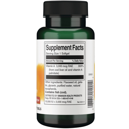 Swanson Vitamín A 10000 iu 250 kapsúl
