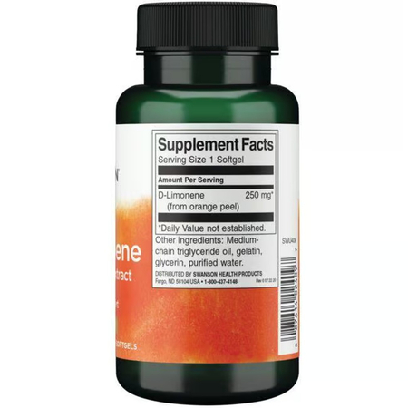 Swanson  D-Limonene Orange Peel Extract 250 mg 60 softgels