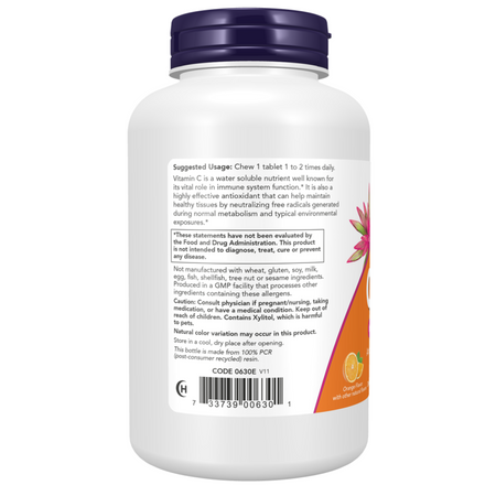 Now Foods Vitamin C-500 Orange 100 tabliet