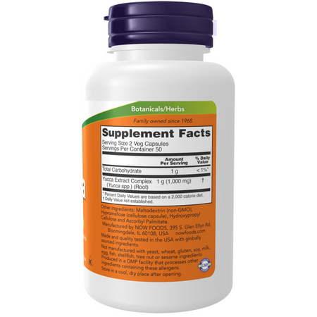 Now Foods Yucca 500 mg 100 kapslí