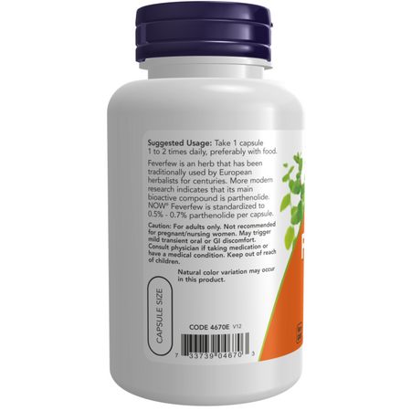Now Foods Rimbaba (Feverfew) 100 kapsúl