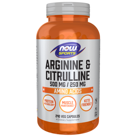 Now Foods Arginine 500 mg Citrulline 250 mg 240 veg kapslí