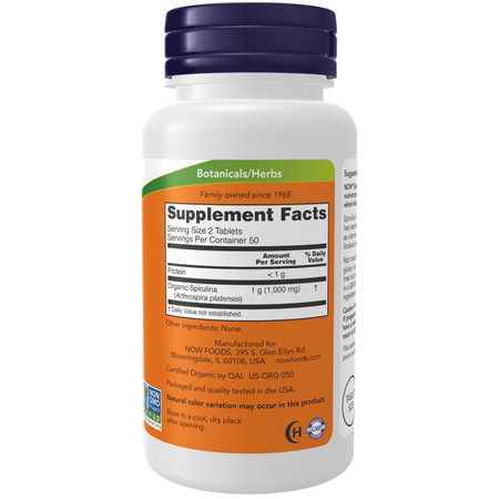 Now Foods Spirulina 500 mg 100 tabliet