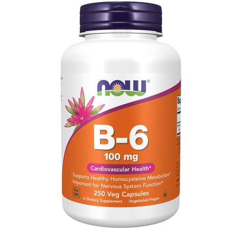 Now Foods Vitamín B6 100 mg 250 kapsúl