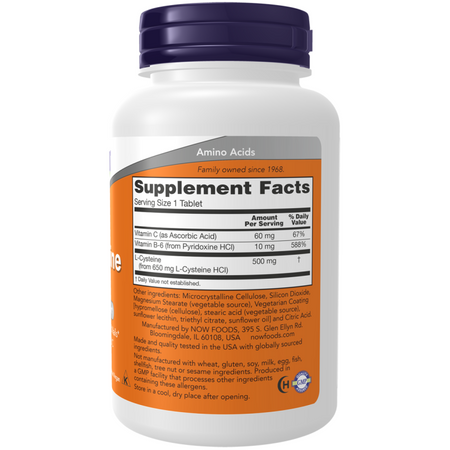 Now Foods L-Cysteine 500 mg 100 tabliet