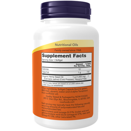 Now Foods Hemp Seed Oil 1000 mg 120 kapsúl