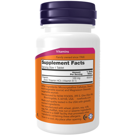 Now Foods Vitamín B1 (Thiamin) 100 mg 100 tabliet