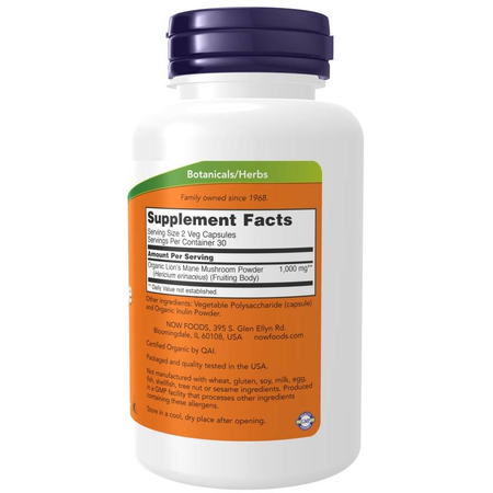 Now Foods Lion's Mane 500 mg 60 kapsúl