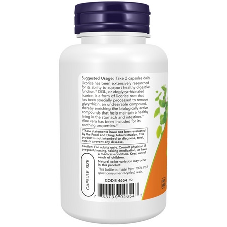 Now Foods DGL with Aloe Vera 400 mg 100 kapsúl