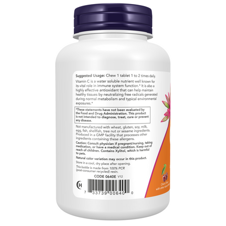 Now Foods Vitamin C-500 Cherry 100 tabliet