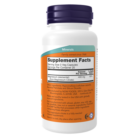 Now Foods Magnesium Citrate 60 veg kapsúl