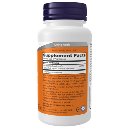 Now Foods L-Carnitine 500 mg 180 veg kapsúl