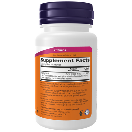 Now Foods Vitamín B12 2000 mcg 100 tabliet