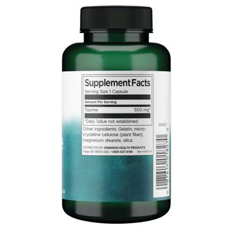 Swanson Taurin 500 mg 100 kapsúl