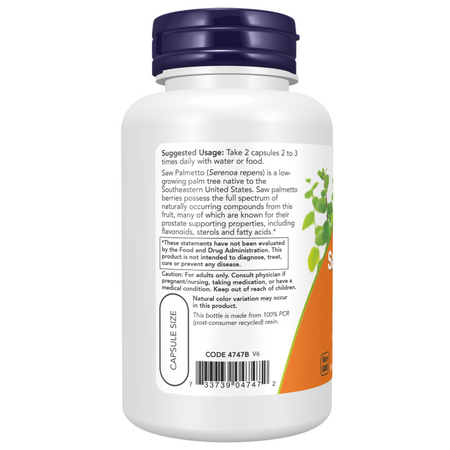 Now Foods Saw Palmetto Berries 550 mg 250 kapsúl
