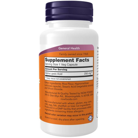 Now Foods Alpha Lipoic Acid 250 mg 60 kapsúl