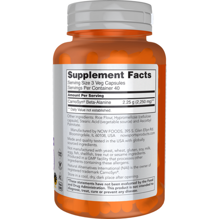 Now Foods Beta-Alanine 750 mg 120 veg kapsúl