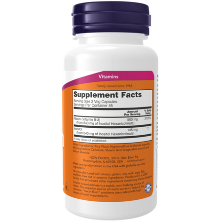 Now Foods Niacin 250 mg Flush Free 90 veg kapsúl