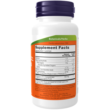 Now Foods Sambucus Zinc-C 60 tabliet