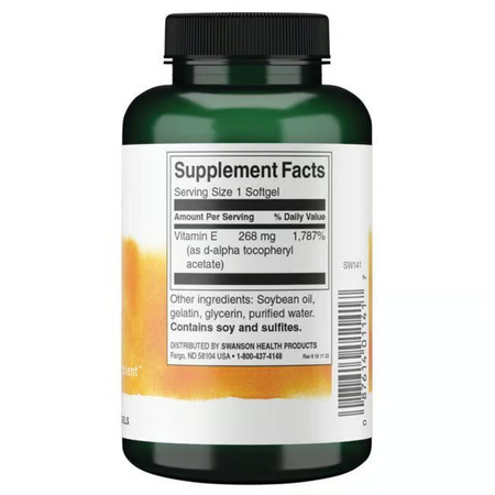 Swanson Natural Vitamín E-400 250 kapsúl