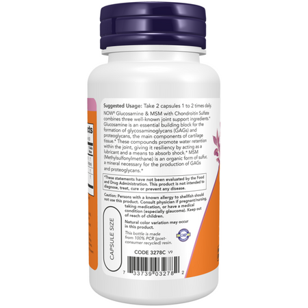 Now Foods Glukosamin a MSM 180 kapsúl