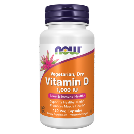 Now Foods Vitamin D 1000 IU Dry 120 veg kapsúl