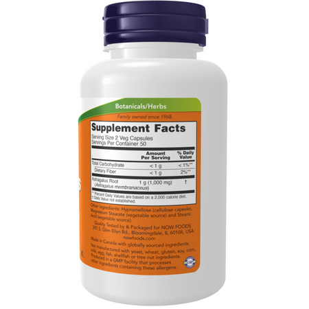 Now Foods Astragalus 500 mg 100 kapsúl