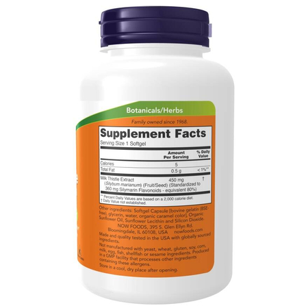 Now Foods Milk Thistle Extract, Extra Strength 450 mg 120 kapsúl